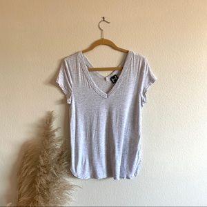 H by Bordeaux Heather Grey V-Neck T-Shirt